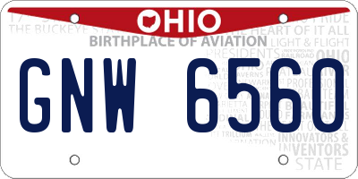 OH license plate GNW6560