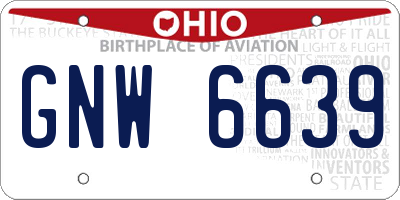 OH license plate GNW6639