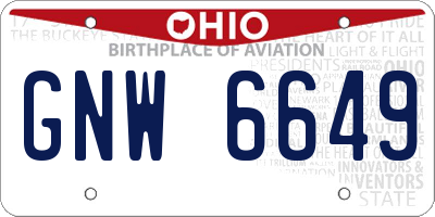 OH license plate GNW6649