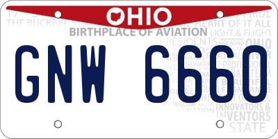OH license plate GNW6660