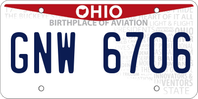 OH license plate GNW6706