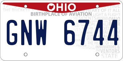 OH license plate GNW6744