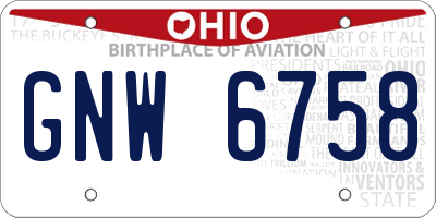 OH license plate GNW6758