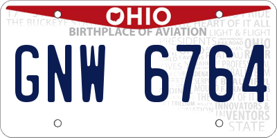 OH license plate GNW6764
