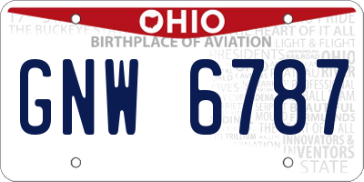 OH license plate GNW6787