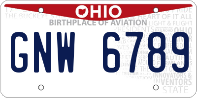OH license plate GNW6789