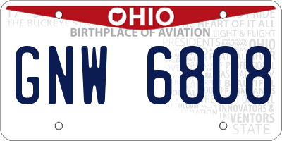 OH license plate GNW6808