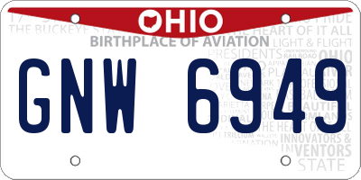 OH license plate GNW6949