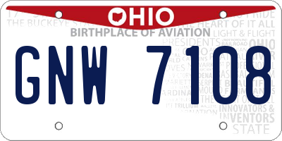 OH license plate GNW7108
