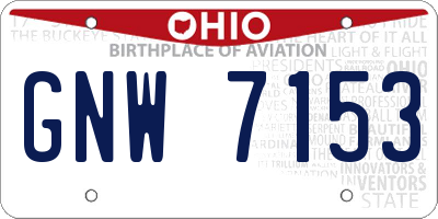 OH license plate GNW7153
