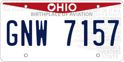OH license plate GNW7157