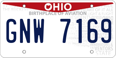 OH license plate GNW7169