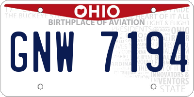 OH license plate GNW7194