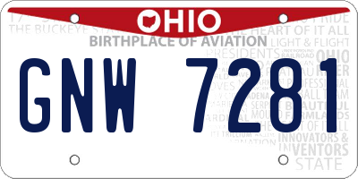 OH license plate GNW7281