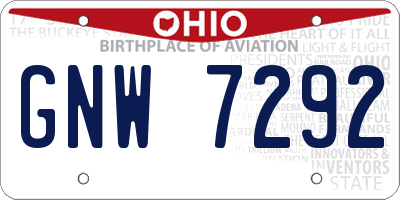 OH license plate GNW7292