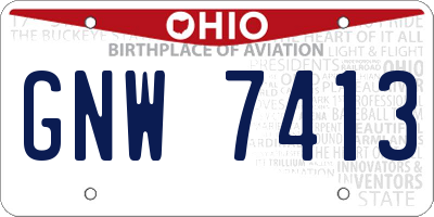 OH license plate GNW7413