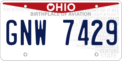 OH license plate GNW7429