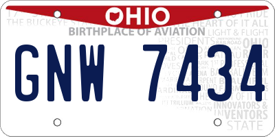 OH license plate GNW7434