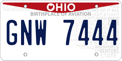 OH license plate GNW7444