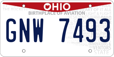 OH license plate GNW7493