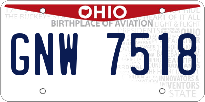 OH license plate GNW7518