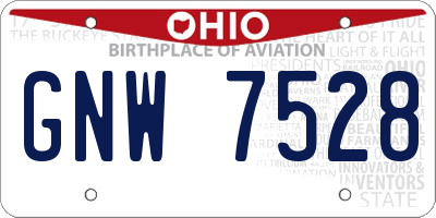 OH license plate GNW7528