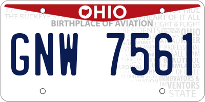 OH license plate GNW7561