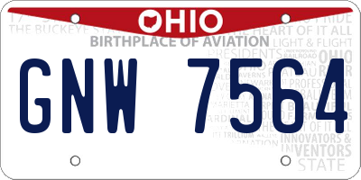 OH license plate GNW7564