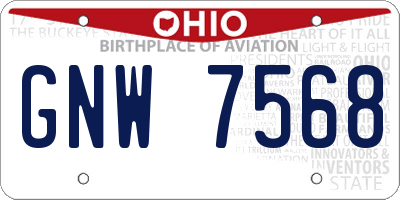 OH license plate GNW7568