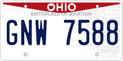 OH license plate GNW7588
