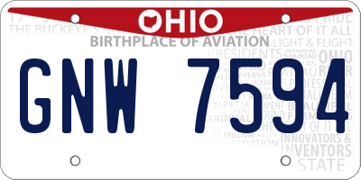 OH license plate GNW7594