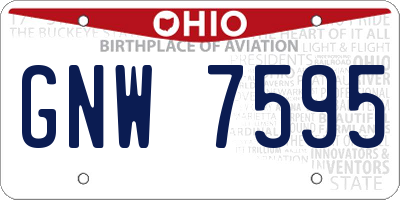 OH license plate GNW7595