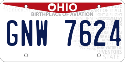 OH license plate GNW7624