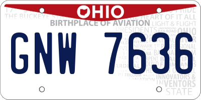 OH license plate GNW7636