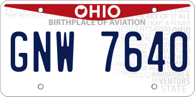 OH license plate GNW7640