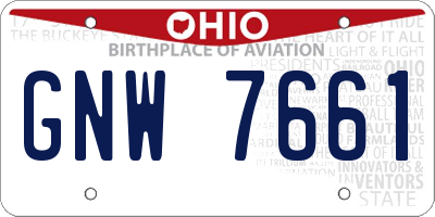OH license plate GNW7661
