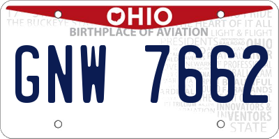 OH license plate GNW7662