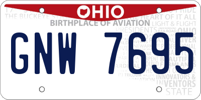 OH license plate GNW7695