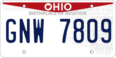 OH license plate GNW7809