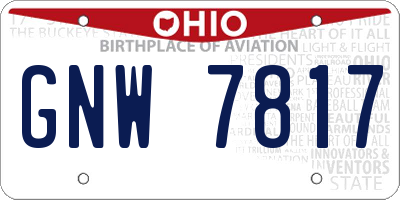 OH license plate GNW7817