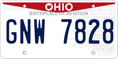OH license plate GNW7828