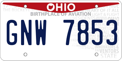 OH license plate GNW7853