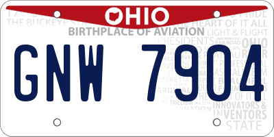 OH license plate GNW7904