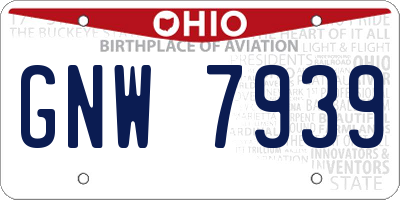 OH license plate GNW7939
