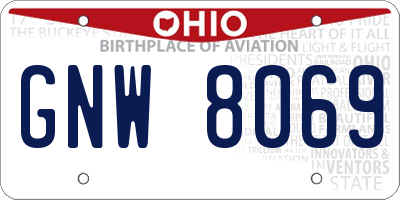 OH license plate GNW8069