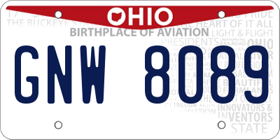 OH license plate GNW8089