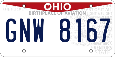 OH license plate GNW8167