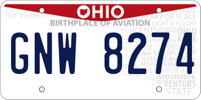 OH license plate GNW8274