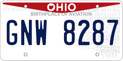 OH license plate GNW8287
