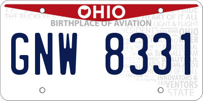 OH license plate GNW8331